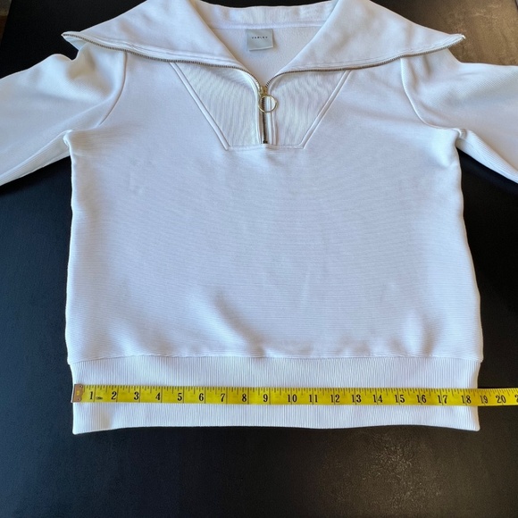 Varley Vine half zip cream ottoman pullover ribbed top - Picture 7 of 13